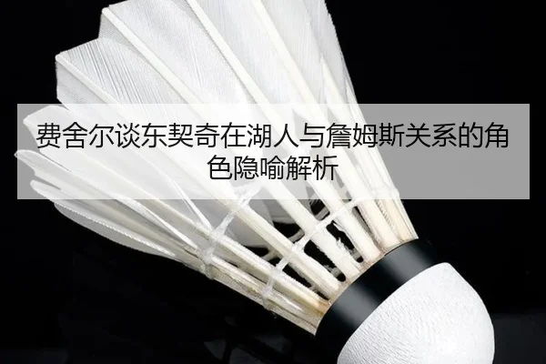 费舍尔谈东契奇在湖人与詹姆斯关系的角色隐喻解析（JIUYOUSPORTS）